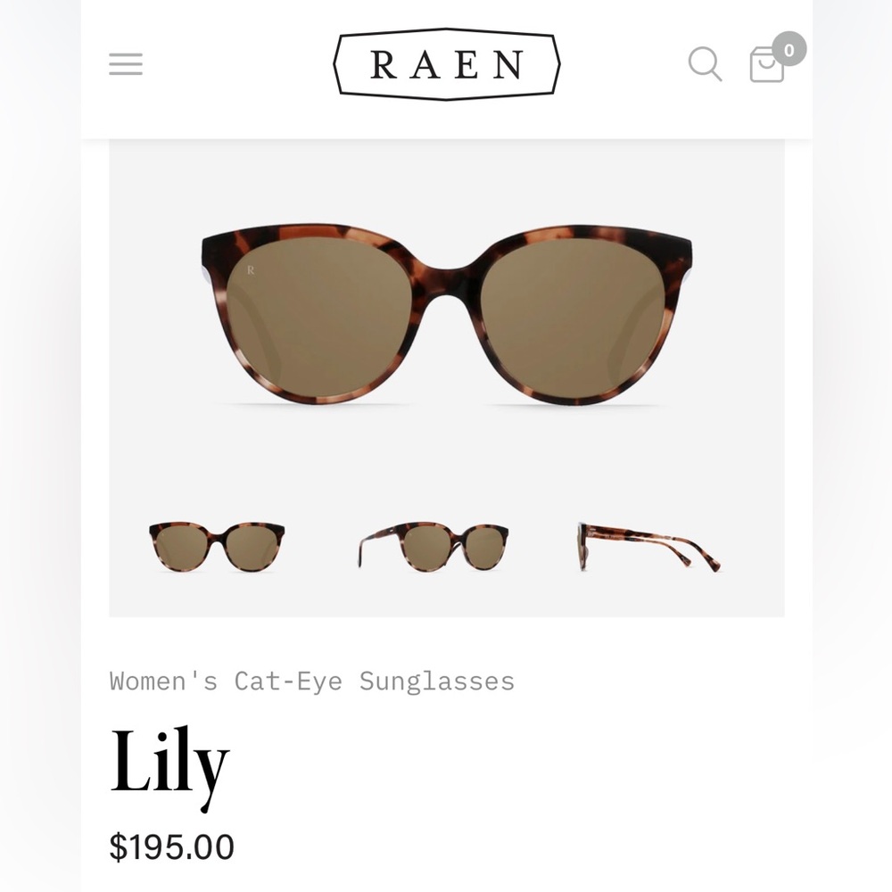 RAEN optics “Lily” cateye Sunglasses, excellent like new condition!